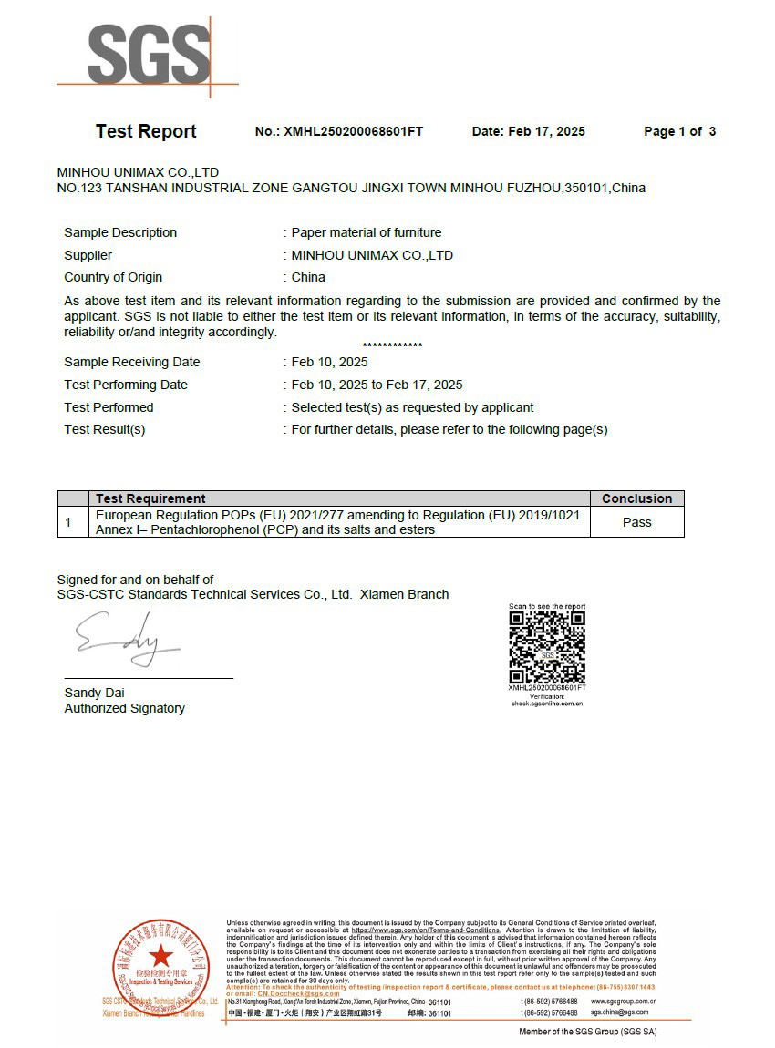 POP-PCP TEST REPORT-UNIMAX