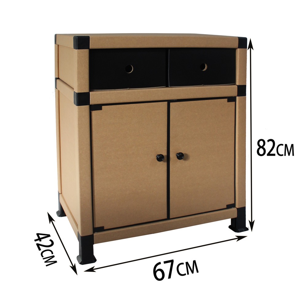 Paper Storage cabinet with Doors and open shelf / with drawers