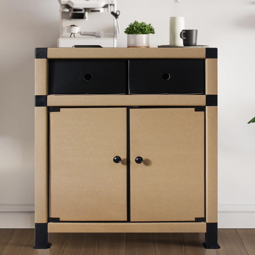 Paper Storage cabinet with Doors and open shelf / with drawers