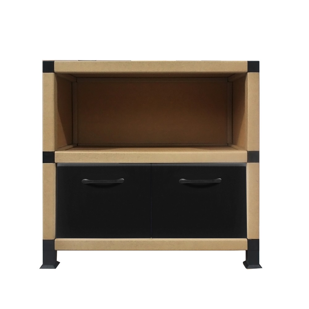 Paper Storage cabinet with drawers and open shelf